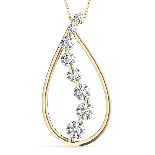 Journey Pendant (2 ct. tw.), Front view in yellow gold