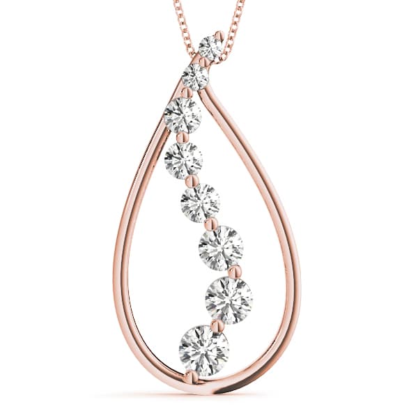 Journey Pendant (2 ct. tw.), Front view in rose gold
