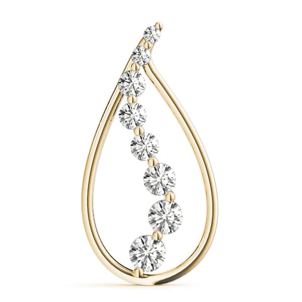 Journey Pendant (2 ct. tw.), On hand view in yellow gold