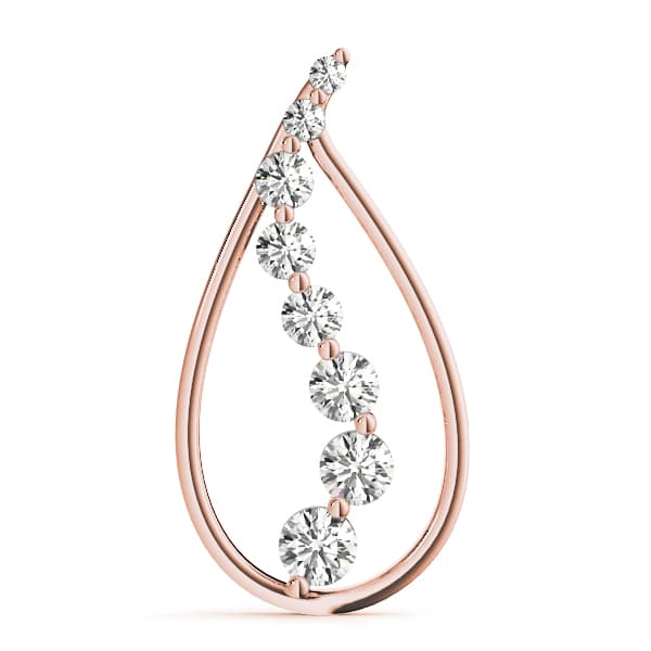 Journey Pendant (2 ct. tw.), On hand view in rose gold