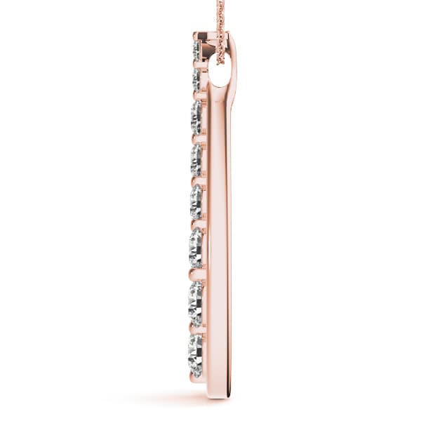 Journey Pendant (2 ct. tw.), Side view in rose gold