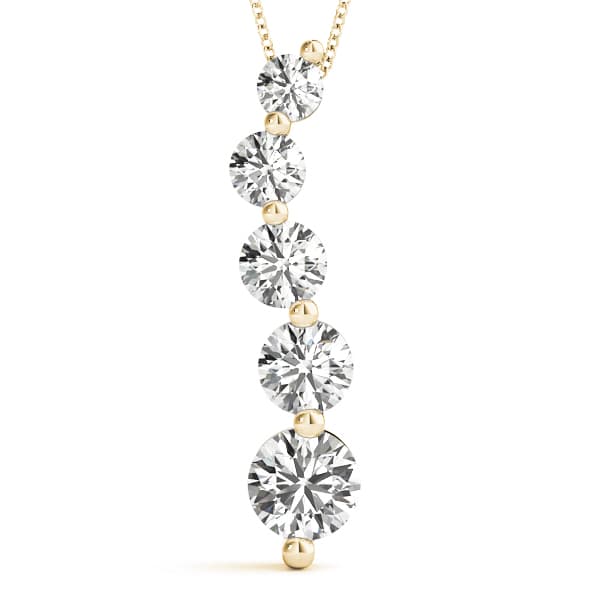 Solitaire Journey Drop Pendants (0.97 ct. tw.), Front view in yellow gold