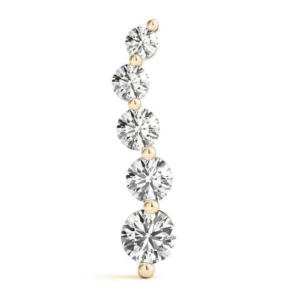 Solitaire Journey Drop Pendants (0.97 ct. tw.), On hand view in yellow gold