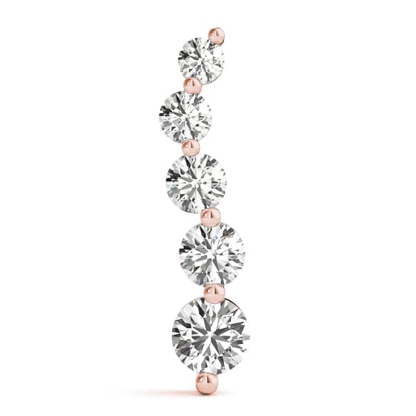 Solitaire Journey Drop Pendants (0.97 ct. tw.), On hand view in rose gold