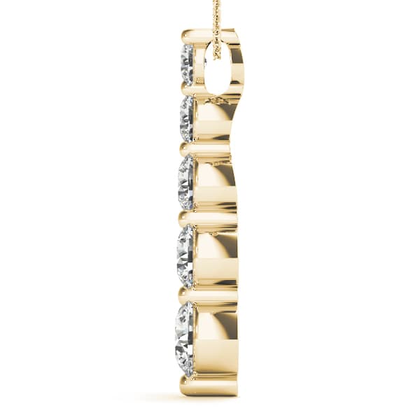 Solitaire Journey Drop Pendants (0.97 ct. tw.), Side view in yellow gold