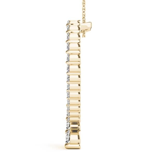 Journey Pendant (1/4 ct. tw.), Side view in yellow gold