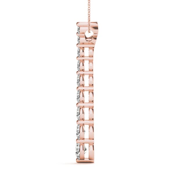 Journey Pendant (3/4 ct. tw.), Side view in rose gold