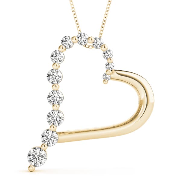Heart Pendant (1 1/2 ct. tw.), Front view in yellow gold