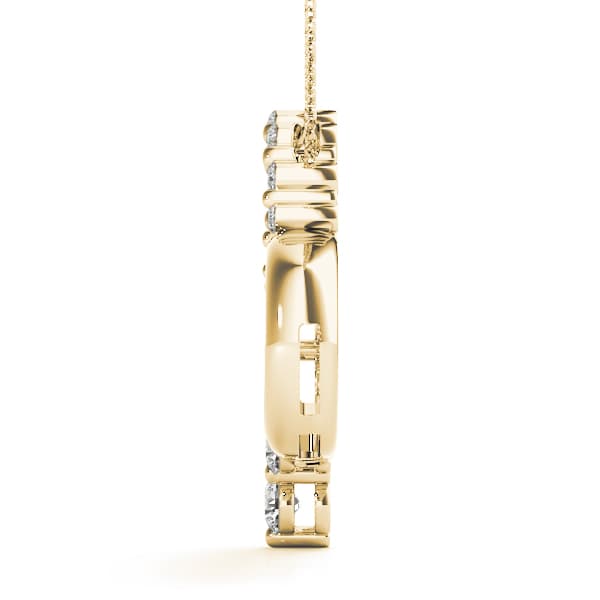 Heart Pendant (1 1/2 ct. tw.), Side view in yellow gold