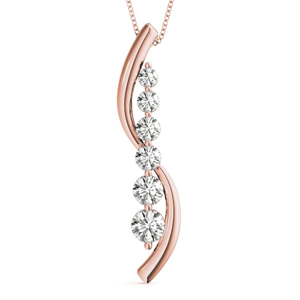Journey Pendant (1/2 ct. tw.), Front view in rose gold
