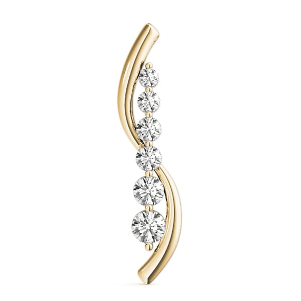 Journey Pendant (1/2 ct. tw.), On hand view in yellow gold