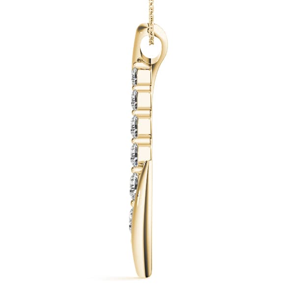 Journey Pendant (1/2 ct. tw.), Side view in yellow gold