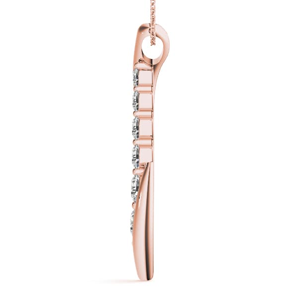Journey Pendant (1/2 ct. tw.), Side view in rose gold