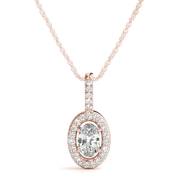 Halo Pendant (1/8 ct. tw.), Front view in rose gold