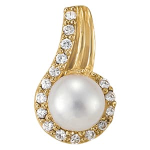 Pearl Drop Pendant — White Gold