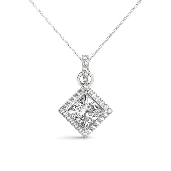 Halo Princess Cut Pendant — View 1