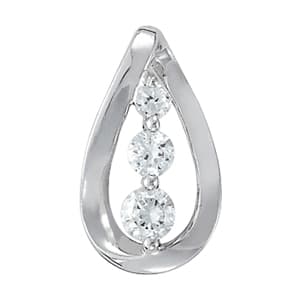 Pendants 3 Stone — White Gold