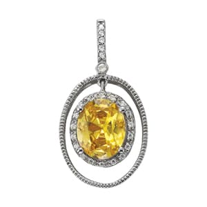 Pendants Color Oval — White Gold