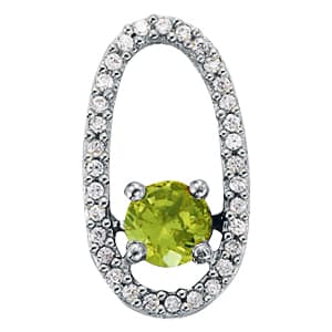 Pendants Color Round — White Gold
