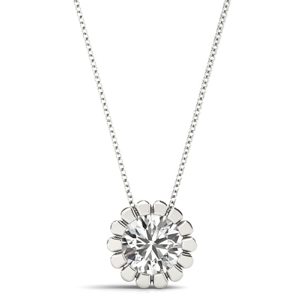 Solitaire Round Pendant — 2 CT — View 1
