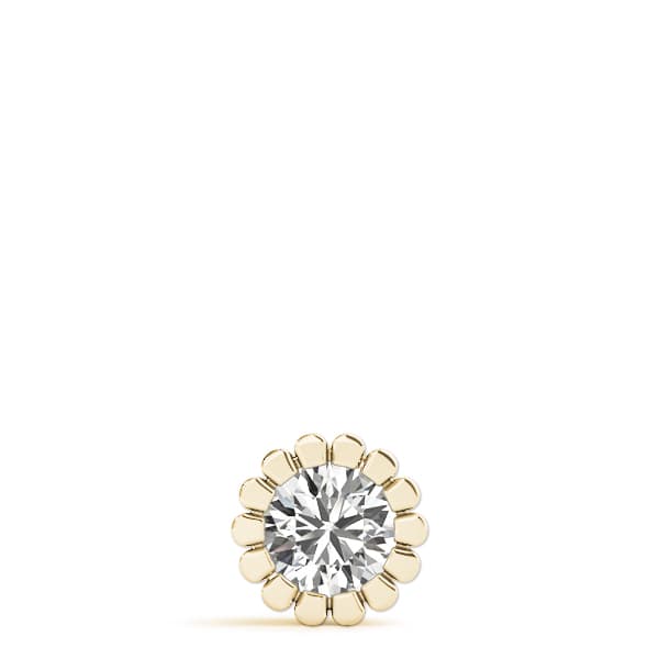 Solitaire Round Pendant (1/2 ct. tw.), On hand view in yellow gold