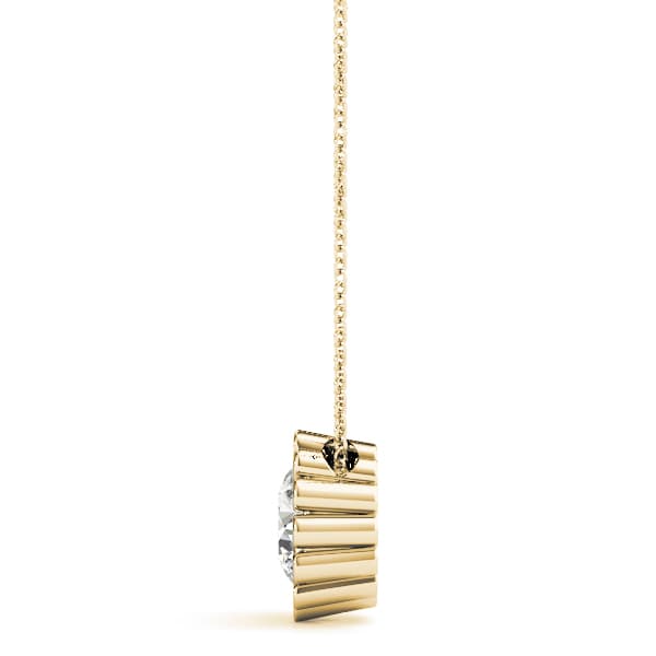 Solitaire Round Pendant (1/2 ct. tw.), Side view in yellow gold
