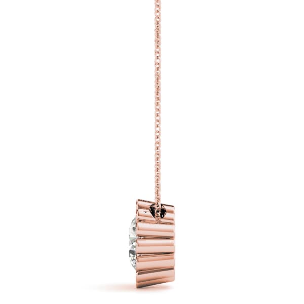 Solitaire Round Pendant (2 ct. tw.), Side view in rose gold