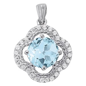 Pendants Color Round — White Gold