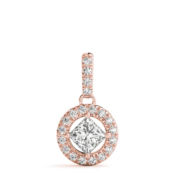 Halo Pendant (0.2 ct. tw.), On hand view in rose gold