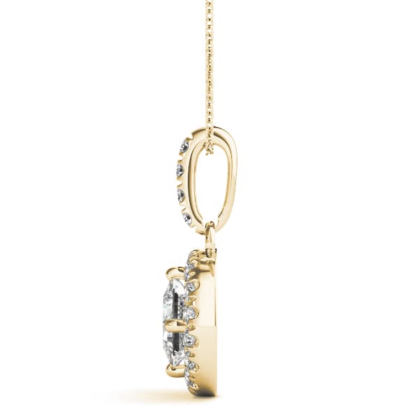Halo Pendant (0.2 ct. tw.), Side view in yellow gold