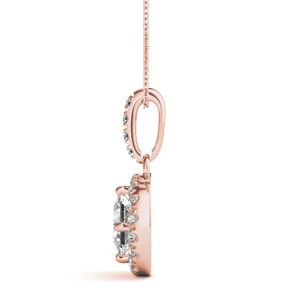 Halo Pendant (0.2 ct. tw.), Side view in rose gold