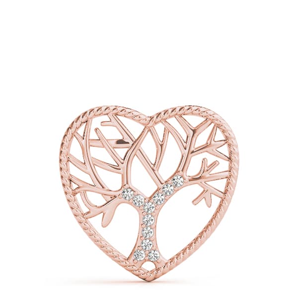 Tree Heart Pendant (0.06 ct. tw.), On hand view in rose gold