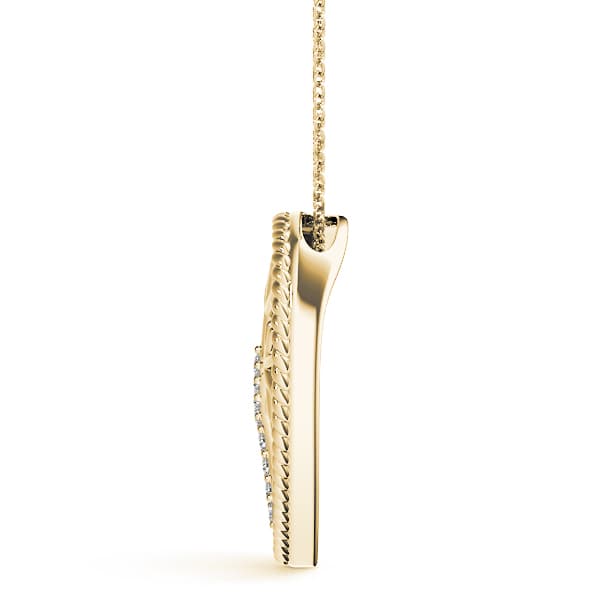 Tree Heart Pendant (0.06 ct. tw.), Side view in yellow gold
