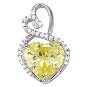 Pendants Color Heart — White Gold