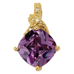 Cushion Shape Color Pendant — White Gold