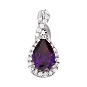 Pear Shape Color Pendant — White Gold