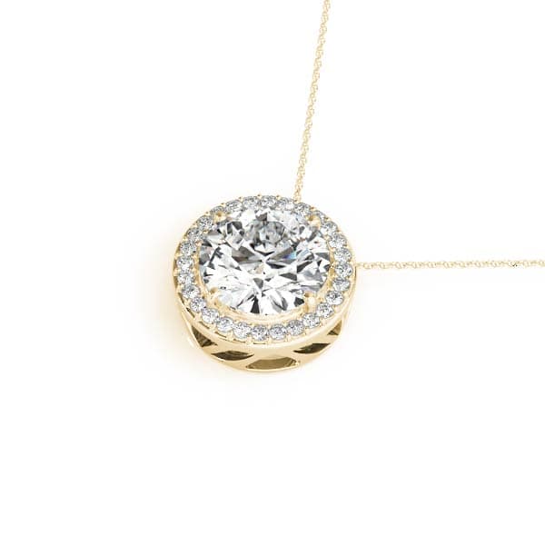 Round Gemstone Pendant (1/8 ct. tw.), Side view in yellow gold