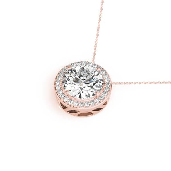 Round Gemstone Pendant (1/8 ct. tw.), Side view in rose gold