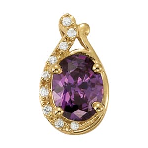 Pendants Color Oval — White Gold