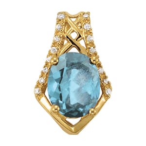 Pendants Color Oval — White Gold