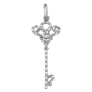 Heart Shape Key Pendant — White Gold