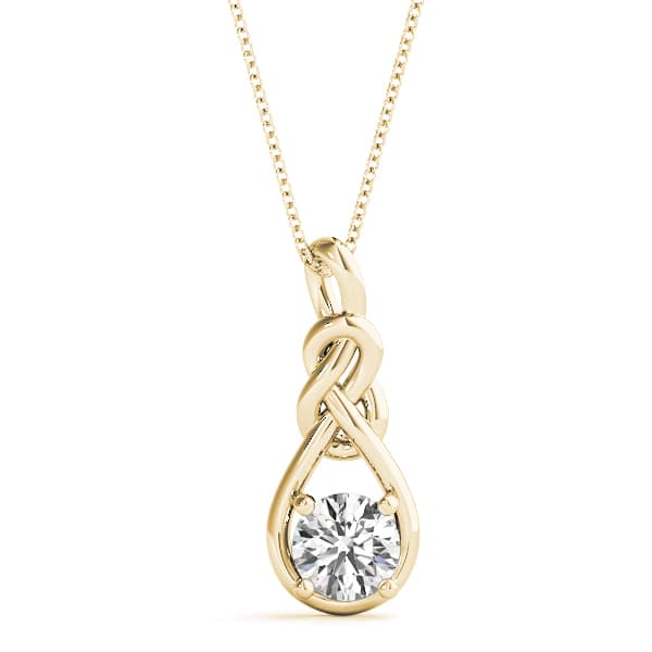 Round Love Knot Pendant (1/2 ct. tw.), Front view in yellow gold