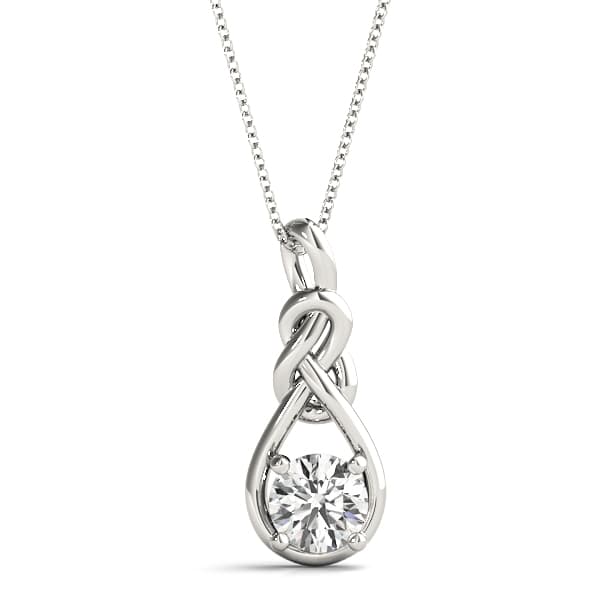 Round Love Knot Pendant — 1/2 CT — View 1