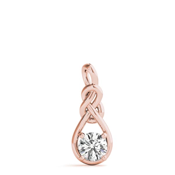Round Love Knot Pendant (0.2 ct. tw.), On hand view in rose gold