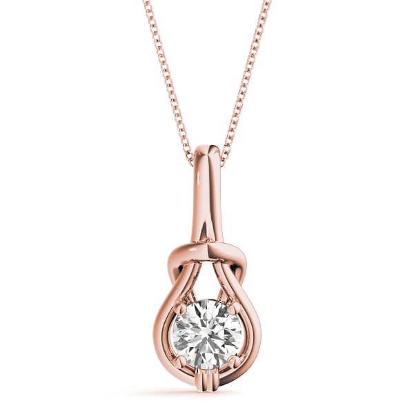 Infinity Love Knot Pendants (1/2 ct. tw.), Front view in rose gold