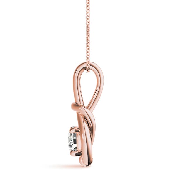 Infinity Love Knot Pendants (1/2 ct. tw.), Side view in rose gold
