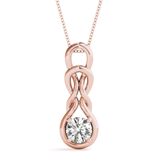 Love Knot Pendant (1 ct. tw.), Front view in rose gold