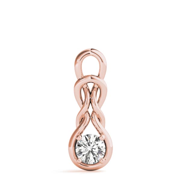 Love Knot Pendant (1 ct. tw.), On hand view in rose gold