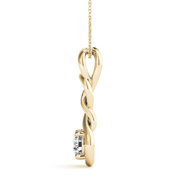 Love Knot Pendant (1 ct. tw.), Side view in yellow gold
