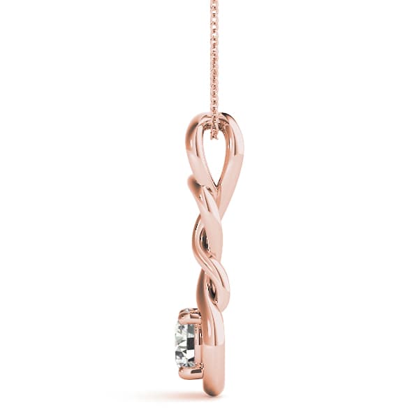 Love Knot Pendant (1 ct. tw.), Side view in rose gold